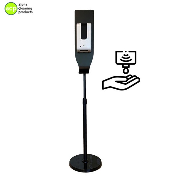 Hygienezuil met Touch free dispenser op verstelbare standaard inc 3 nozzles vloeibaar/gel/foam