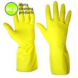 Huishoudhandschoen Geel S ACTIE per 12 paar